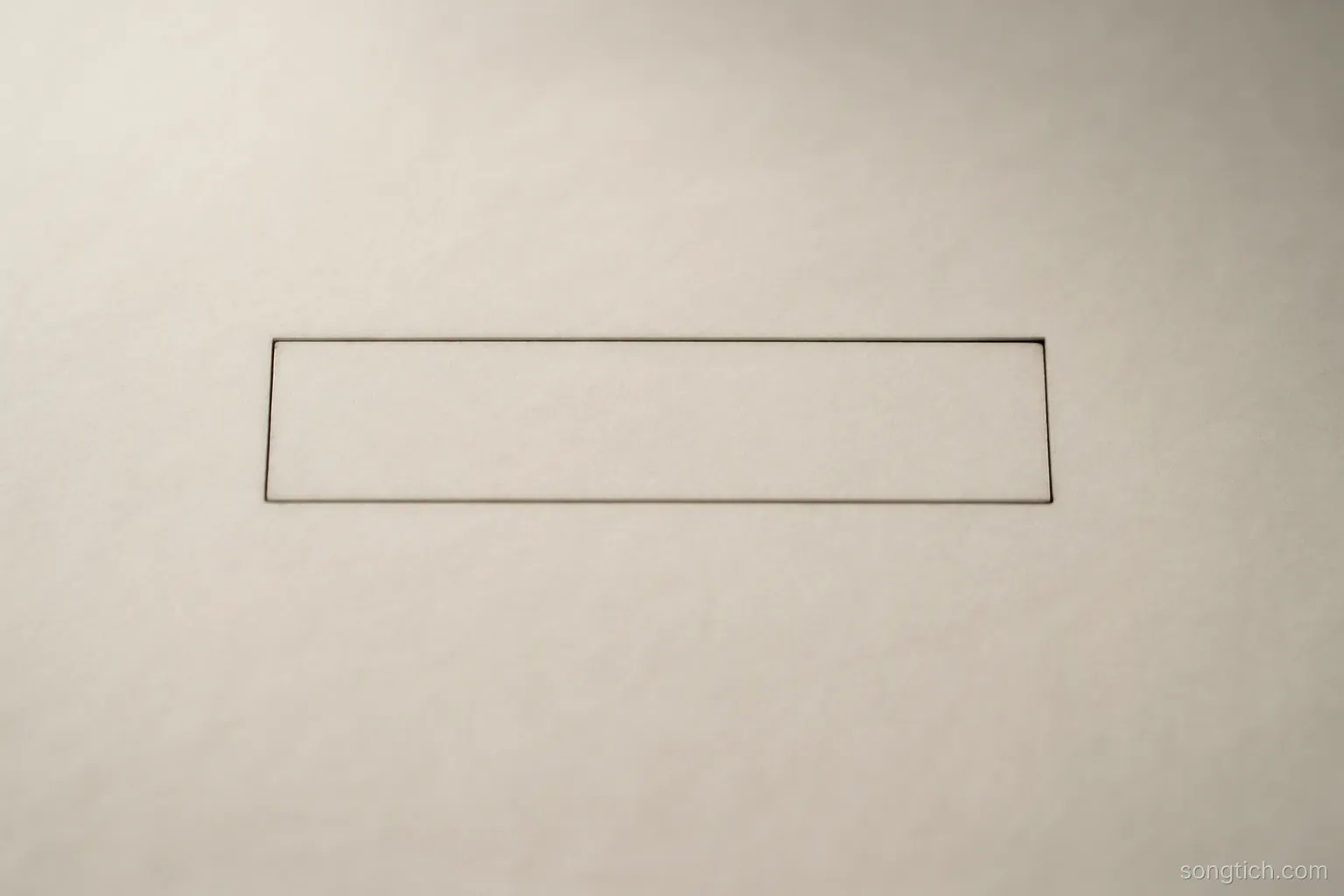 a single narrow input box drawn on plain paper with a wide margin of empty space around it